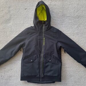 Obermeyer Teen Black and Neon Yellow Ski Jacket